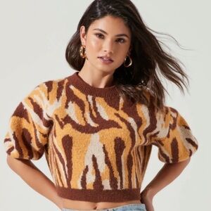 Astr oversized tiger print sweater